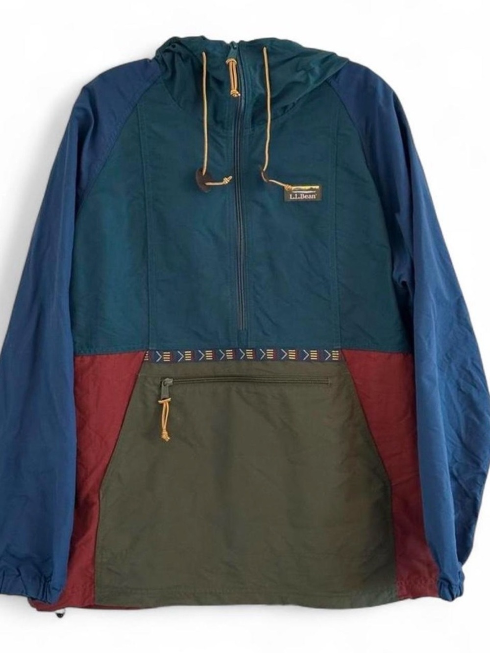 L.L. Bean Women’s Mountain Classic Color Block Hooded Anorak Jacket Size Large - Picture 7 of 13
